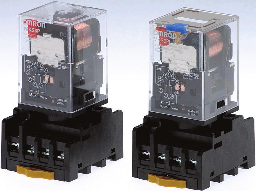 General Purpose Relays MKS Exceptionally Reliable General Purpose Relay now available with Lockable Test Button IEC Rating of A 0 V AC 0/0 Hz, General use 100,000 cycles.