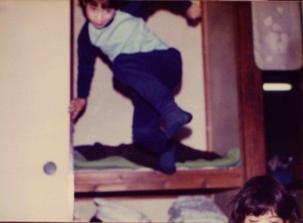 my brother and I jumping out of our grandparents cupboard ) My grandfather must have