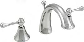 The precise rounded arch of the spout complements the lasting curves on each handle