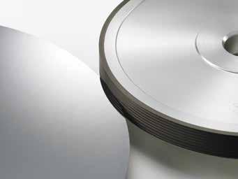 Edge Grinding Wheels Edge Grinding Metal bond wheels and resin bond wheels are used in edge grinding on the outer circumference of silicon wafers, which requires uniform sharpness in addition to