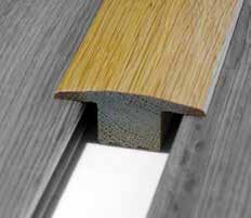 To match 15 & 19 mm, L 900/ 2700 mm SOLID OAK T-BAR A solid hardwood profile, fixed to the sub floor