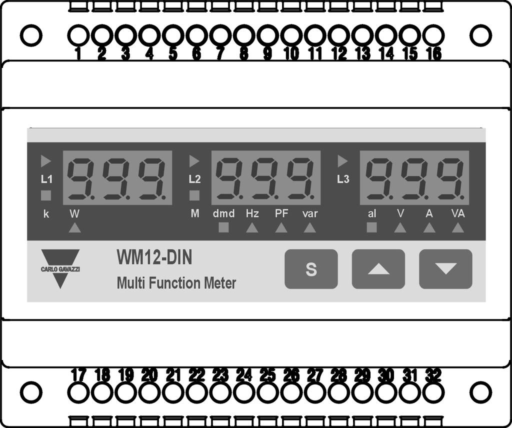 Front Panel Description 2 1 1. Key-pad To program the configuration parameters and the display of the variables.