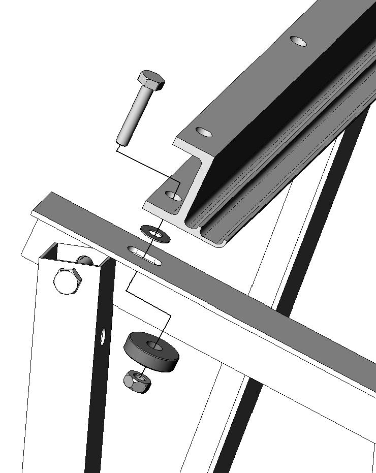 ASSEMBLY OF FRAME Rear Brace: The rear brace has one hole at either end of its vertical face.