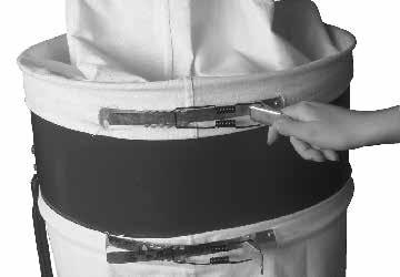 ) Work the strap around the inside of the bag until it emerges through the slot on the left side. Fig.