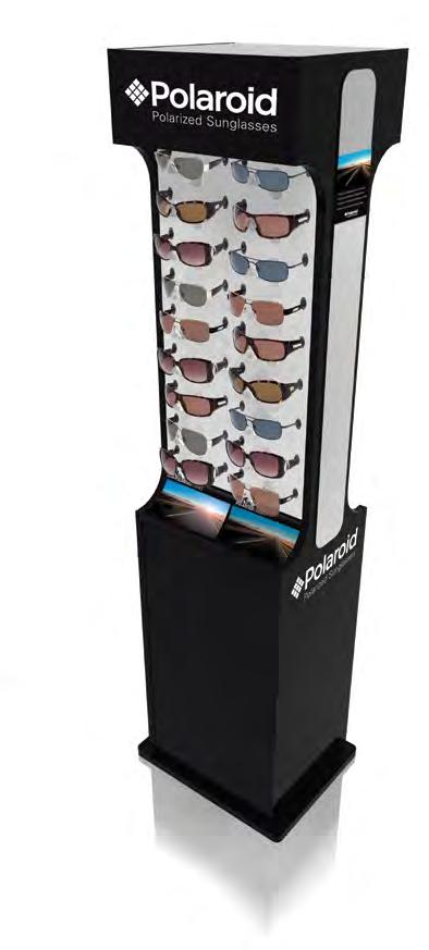 Polaroid sunglass displays Polaroid can provide your store with 18 or 36