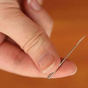 8. Size 11 or 75/11 Sharp Sewing Needle For the majority of my embroidery, use a size 11 or 75/11 sharp sewing needle.