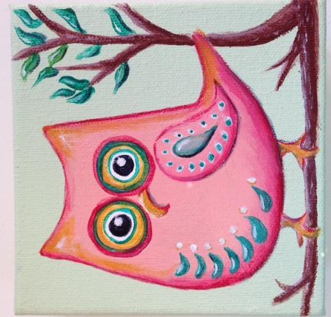 Owl in acrylic by Mrs.