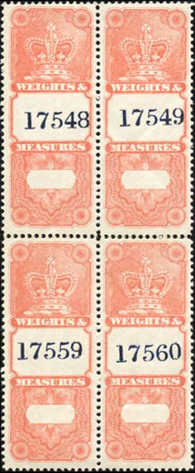 Measures - FWM33*NH - red, no value, VF*NH block of 4.