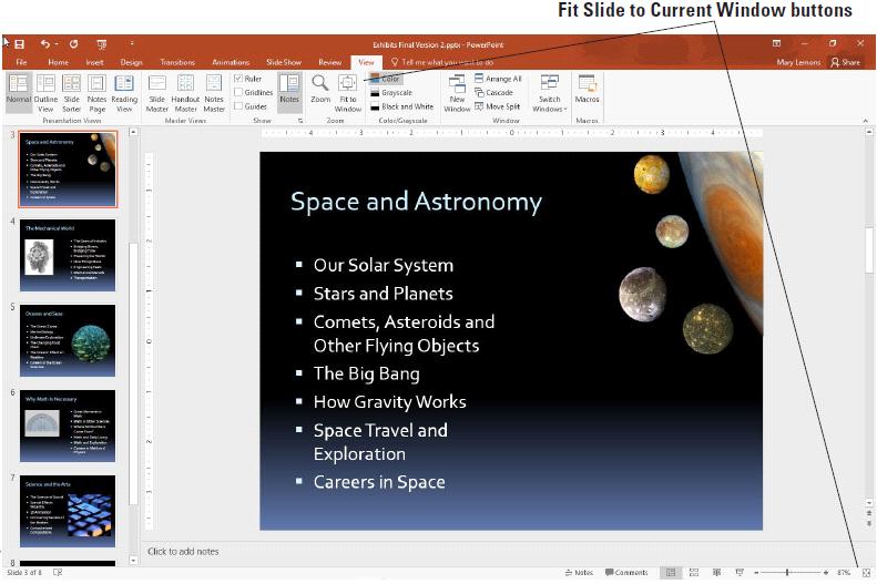 Lesson 8 Page 20 Figure 8-15 The completed slide with background removed from the photo Slide 3: Photo Courtesty of NASA; Slide 4: visualgo/istockphoto; Slide 5: csascher/istockphoto; Slide 6: MSR