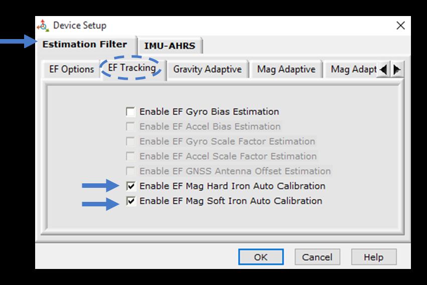 5.3 Magnetometer Auto Calibration 5.3.1 Enable Enabling the EF Mag Hard Iron Auto Calibration allows estimation of the magnetometer bias (bias tracking) for purposes of auto- calibration.