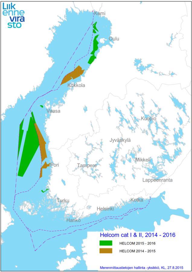 Fig.3. Sea area Hydrographic Surveys in 2014 (brown) and in 2015 (green). Fig. 4.
