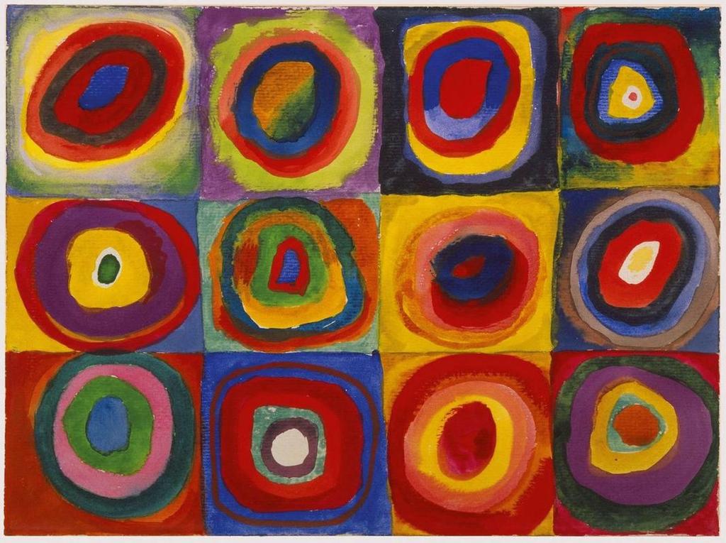 Resource Image: Wassily Kandinsky, Squares with Concentric Circles, 1913, Oil on Canvas.