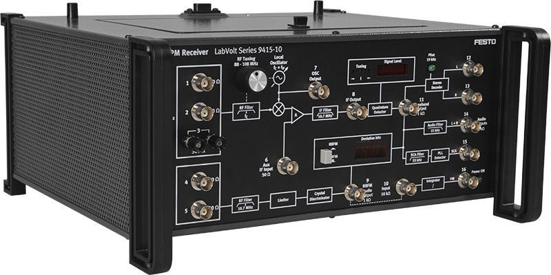 FM/PM Receiver (Optional) 9415-10 The FM/PM Receiver offers training in multiplex and wideband FM (covering commercial broadcast techniques), narrowband FM (widely used in commercial and military