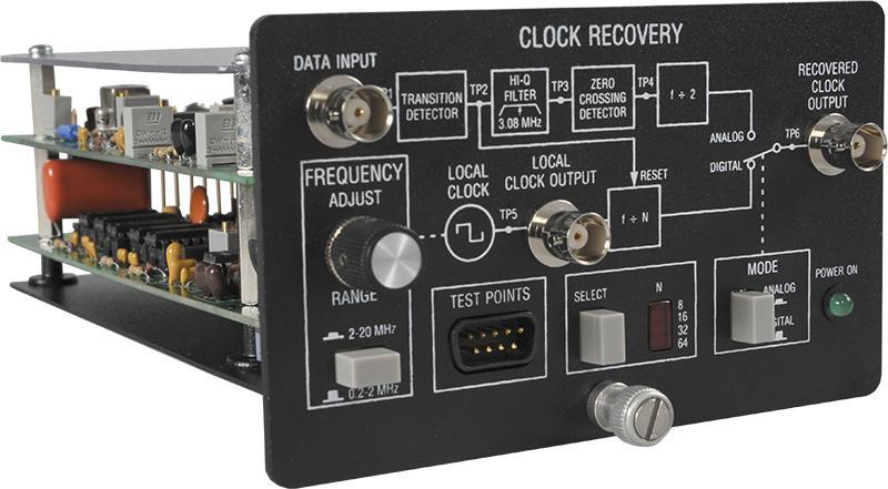 5 kg (11 lb) 5 kg (11 lb) Clock Recovery (Optional) 9463-00 The Clock Recovery provides training in the technique of recovering clock (or bit timing) signals from baseband data signals.