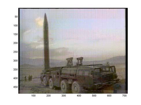 Below is an image of a scud missile launcher found on the Internet. Fig. 2 This image is represented by a 486 x 720 x 3 unit8 array, thus occupying about 1M bytes of memory.