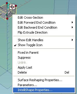 To change the resizing behavior, right click on a face of the block and select Intellishape Properties at the bottom of the menu Select the Sizebox tab.