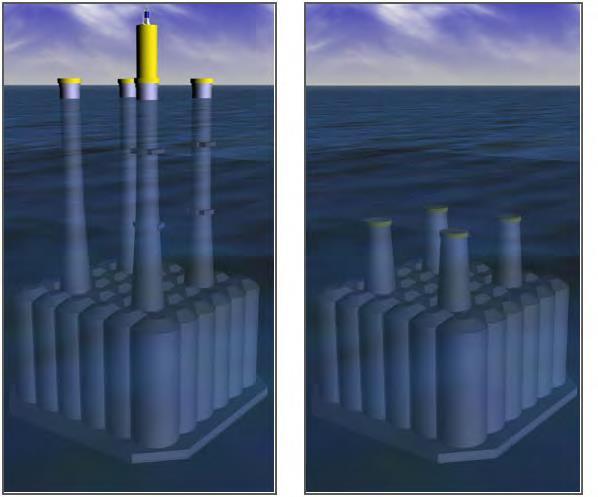 Brent - Largest decommissioning programme The proposal is to cut the concrete legs at the wave level and place navaids on the legs This is the preferred option for the Scottish Fishermen s