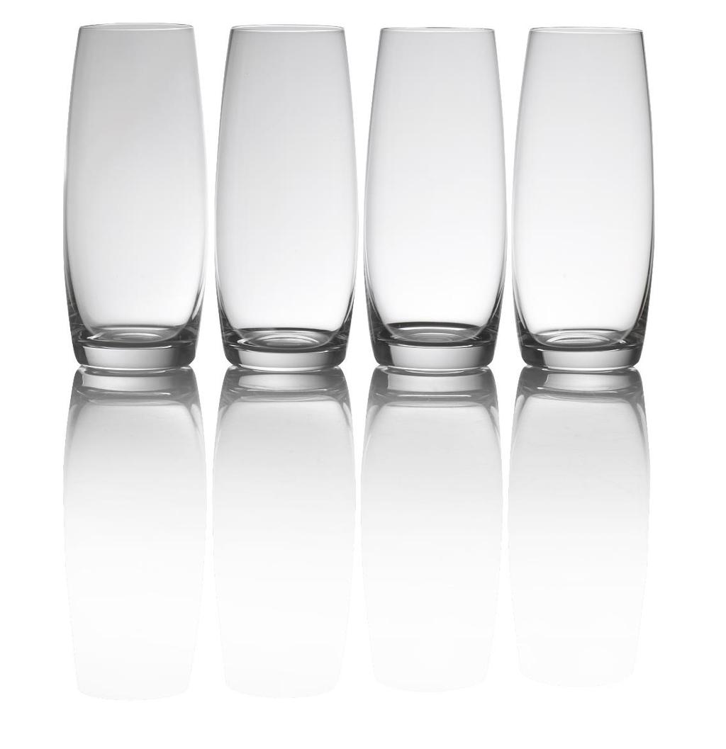 Mikasa Julie Stemless Flutes are crafted from highquality, European-made, lead-free crystal with added titanium for improved strength and durability.