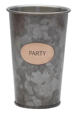 These Towle Galvanized Beverage Tumblers are the life of any gathering, with festive messages spelled out on the sides: Celebrate, Cheers,