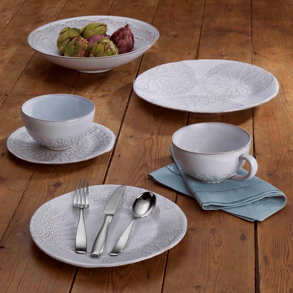 This dishwasher and microwave safe four-piece place setting is available for a