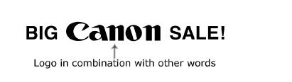 WEB Using the Canon logo incombination with words The logo cannot be used in combination with other words to create titles, such as Canon News,