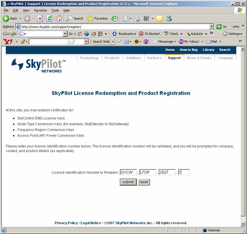 Figure 2 Sample auto email sent out from support@skypilot.com to the registrant. ----------------------------------- From: support@skypilot.com [mailto:support@skypilot.