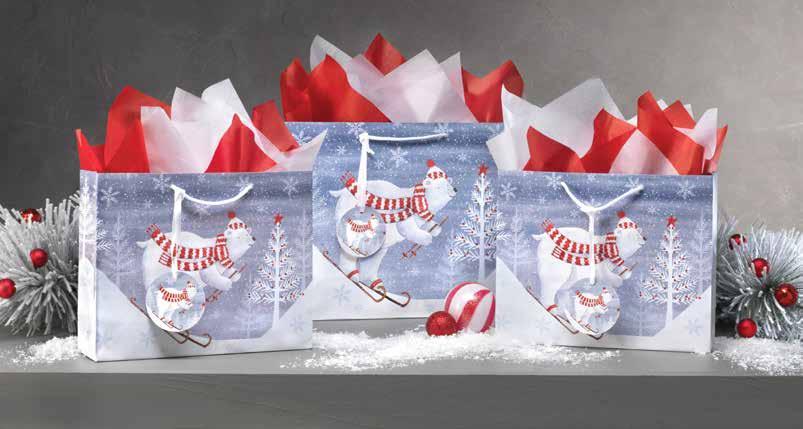 Set includes 3 bags, gift tags, and secure cord handles. 1 large bag measures 13-1/4 x 10-1/2 x 4-1/2, 2 medium bags measuring 10-1/2 x 8-1/2 x 3-1/2.