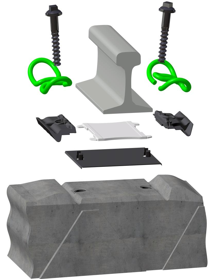 The Vossloh Fastening System W 40 HH (Heavy Haul) Rail Lag screw with washer (Ls) Tension