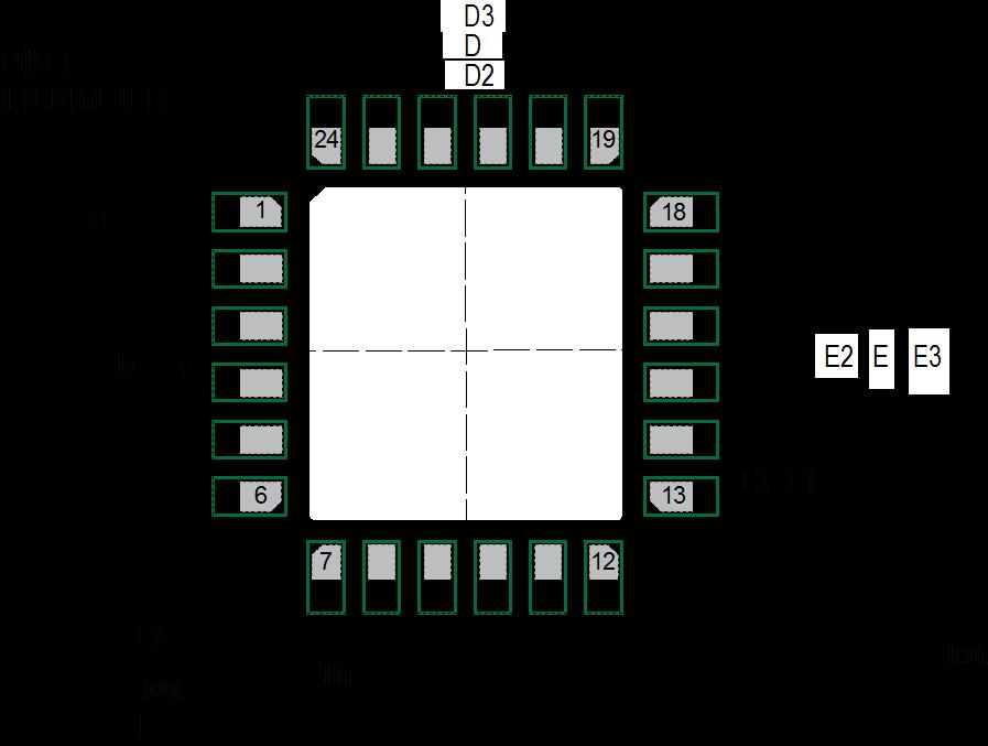 7.3 PCB Design Guidelines: The Pad Diagram using a JEDEC type extension with solder rising on the outer edge is shown below.