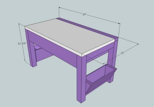 [28] Use hinges to attach the hinged top, L, to the top back, K. Source URL: http://image.ana-white.com/2009/12/plans-what-to-do-w ith-scraps-love-this-super-storage-lap-table.