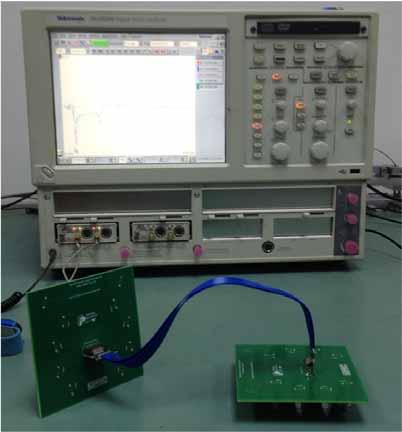 For impedance measurements, the test instrument is the Tektronix DSA8200 Digital Serial Analyzer mainframe and 80E04 sampling module.