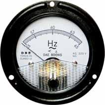 Frequency Meter The types of operating principle of these meters are the transducer type. And this meter is used for measuring the frequency of generator. D-70 Features Usable voltage range.