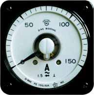C ammeter is used with a current transfomer externally mounted, and it is noted that primary current of a current transformer and a full scale of the meter are identical when used.