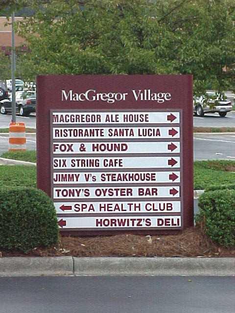 Ground Signs Other (Directory signs) Quantity: Not specified Location: Not specified Materials: Aluminum with routed copy backed with acrylic Changeable fiberglass panels with process applied copy