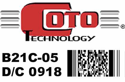 Test Data Storage and Retrieval Each B21C shipped by Coto Technology is fully tested before shipment.