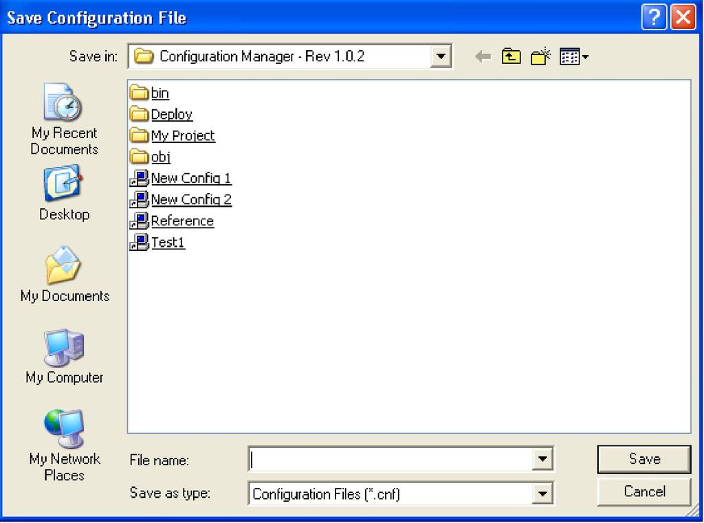 Figure 5-2 Save Configuration File Dialog Box 5.1.