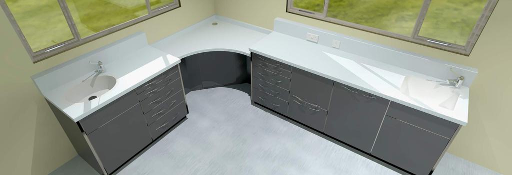 Worktops Solid surface & laminate worktops Paneltech Industries range of worktops have been designed specfically for dental surgeries and sterilisation rooms.