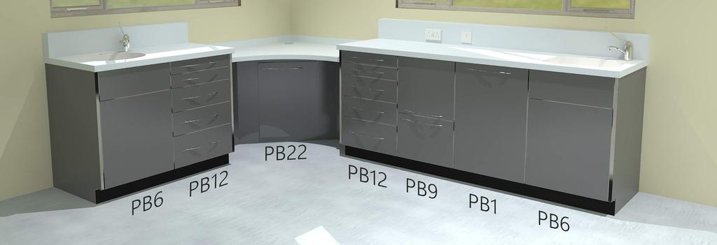Base Cabinetry Example surgery At the heart of a dental surgery is the cabinetry used, we have a very popular offering, which is robust, affordable and which comes with industry leading warranties