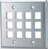 DKFLA-8 A KEYSTONE DKFLA-8 8-Port Double Gang Angled Keystone Faceplate Double Gang Stainless Steel Faceplates Double gang brushed