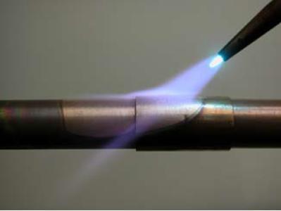 Working With Copper Brazing Basics Application of Heat and Alloy Once tube and fitting are pre-heated angle torch from