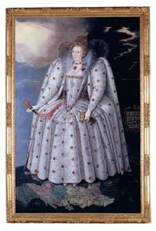 Queen Elizabeth I The Ditchley portrait Look at the person Who is she? What is her job? Look at her face How old is she? How is she feeling? What colour is her hair? What is in her hair?