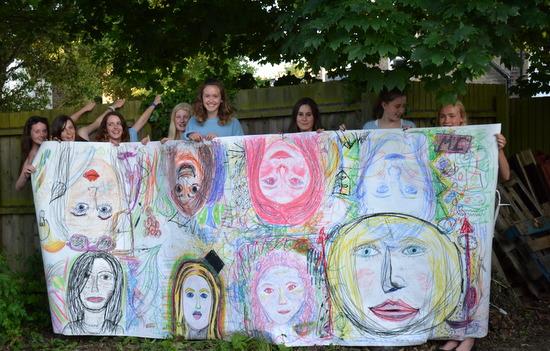 collaborative working by A great project to encourage creating a celebratory group portrait.