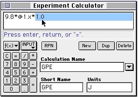generated. 1. In the calculation for GPE, the mass of the object must be entered using the Experiment Calculator.