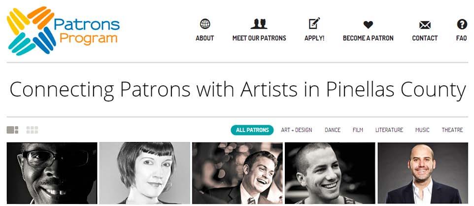 The Creative Pinellas Patrons Program is an innovative microfunding marketplace connecting Pinellas County patrons with artists in need of support.