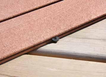 If the chalk line falls in the gap between the existing deck boards, move the line back until the line is at least 3/4" in from the edge of the existing deck boards.