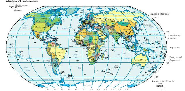 Geographic Coordinate System Latitude (N/S, ±90 )