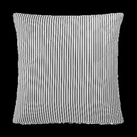 Featuring a stunning black and white ticking crafted from longstaple yarns and detailing a channel stitched border.