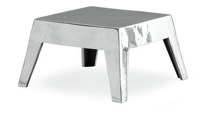 Design Paola Navone BASSO BASSO OCCASIONAL TABLE, POLISHED CAST ALUMINUM.