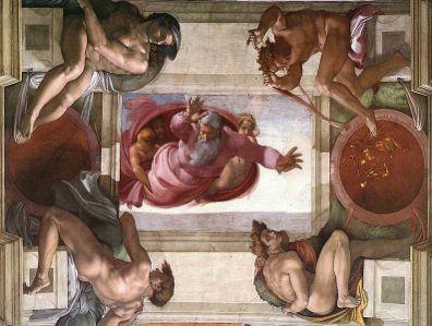 Details of Michelangelo s ceiling of the Sistine Chapel, Rome.