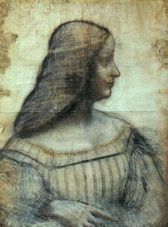 Isabella d Este 1474-1539 Painted by Leonardo da Vinci in 1499, the First Lady of the Italian